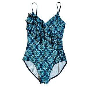 A Shore Fit Ruffled One-Piece Swimsuit